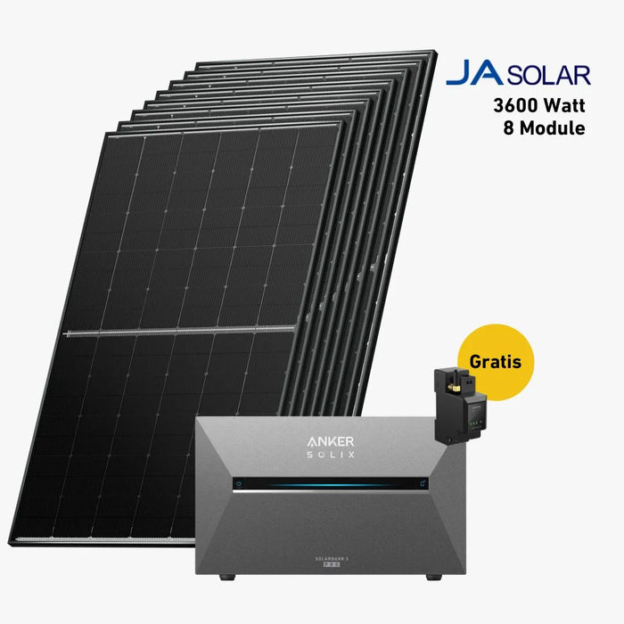 3600W Bifaziales Solarsystem mit Anker SOLIX Solarbank 3 E2700 Pro