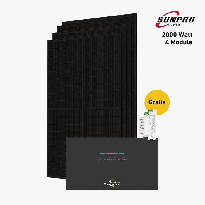 2000W Bifaziales Solarsystem mit SunEnergyXT 500 Pro Speicher