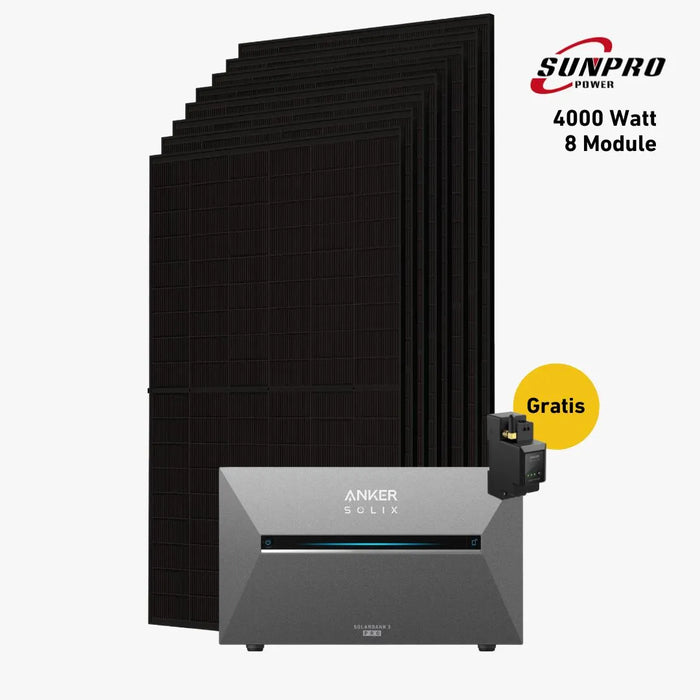 4000W Bifaziales Solarsystem mit Anker SOLIX Solarbank 3 E2700 Pro