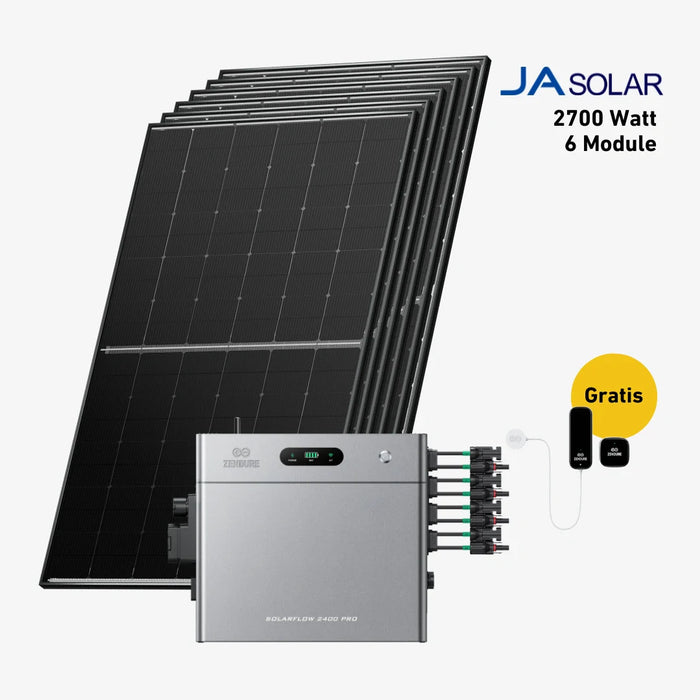 2700W Bifaziales Solarsystem mit Zendure SolarFlow 2400 Pro