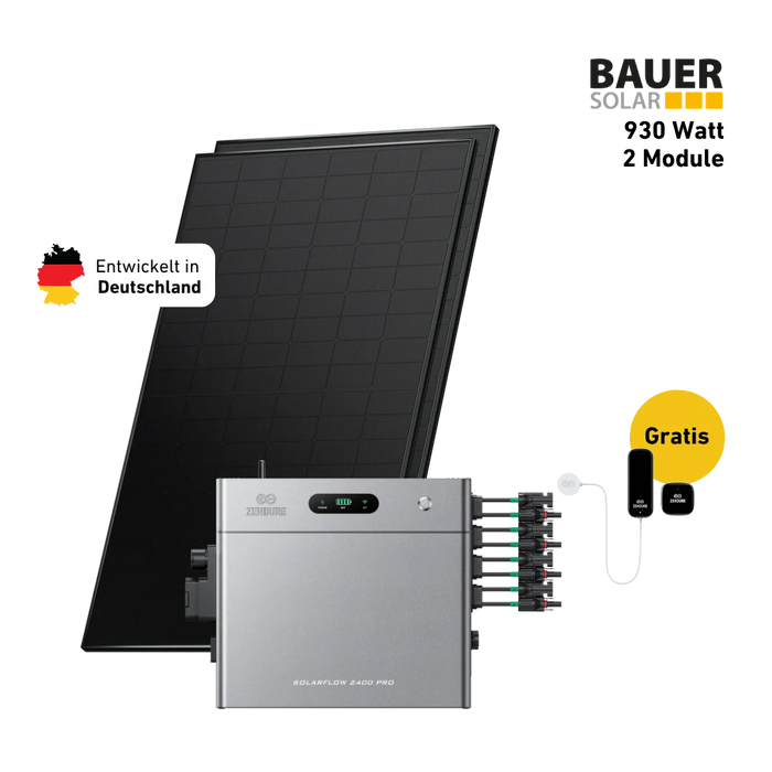 930W Bifaziales Solarsystem mit Zendure SolarFlow 2400 Pro