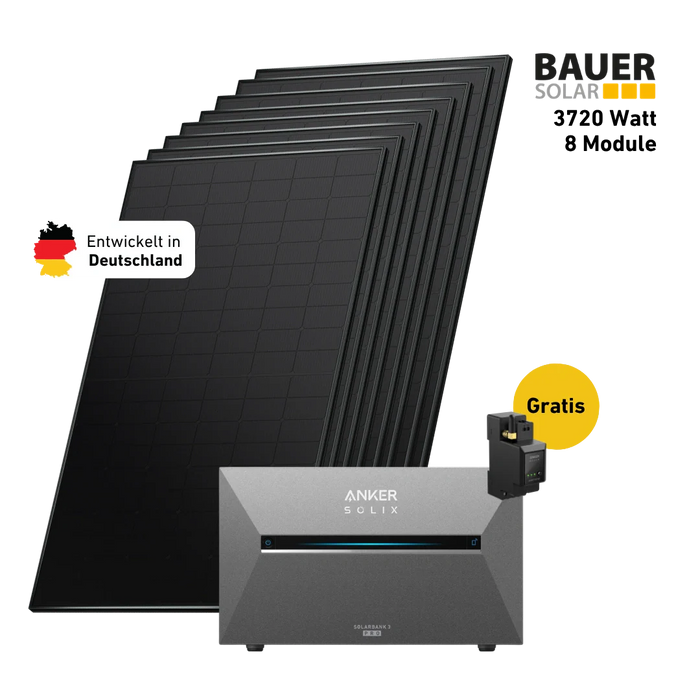 3720W Bifaziales Solarsystem mit Anker SOLIX Solarbank 3 E2700 Pro
