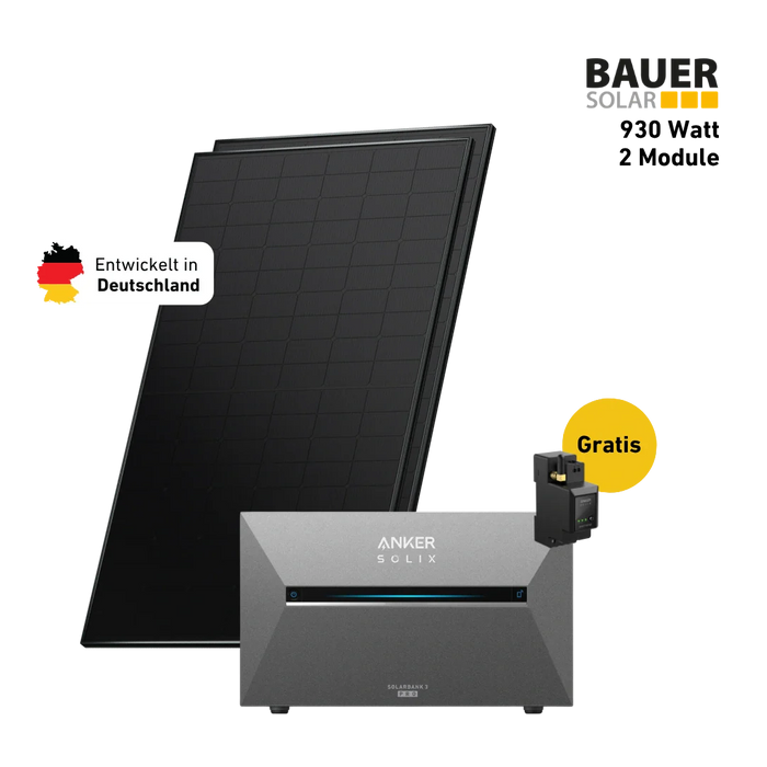 930W Bifaziales Solarsystem mit Anker SOLIX Solarbank 3 E2700 Pro