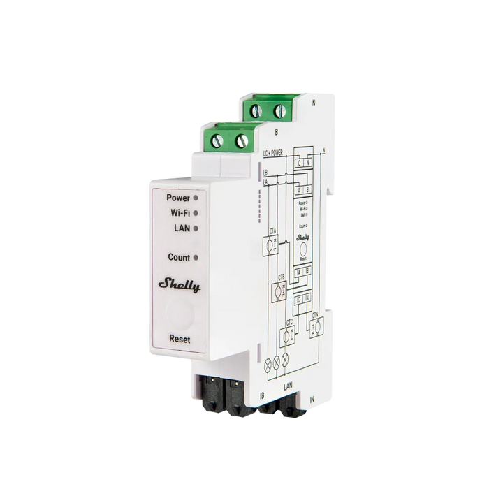 Shelly Pro 3EM 120A – Professionelles 3-Phasen Energiemessgerät