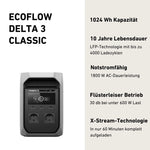 EcoFlow DELTA 3 Classic Portable Power Station - High-Capacity Backup Battery