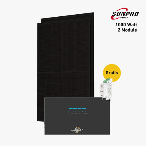 Max 1000 Bifazial Pro Solaranlage mit SunEnergyXT 500 Pro Speicher