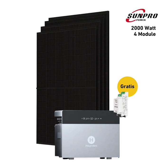 2000W Bifaziales Balkonkraftwerk-Komplettset mit Hoymiles HiBattery 4020X