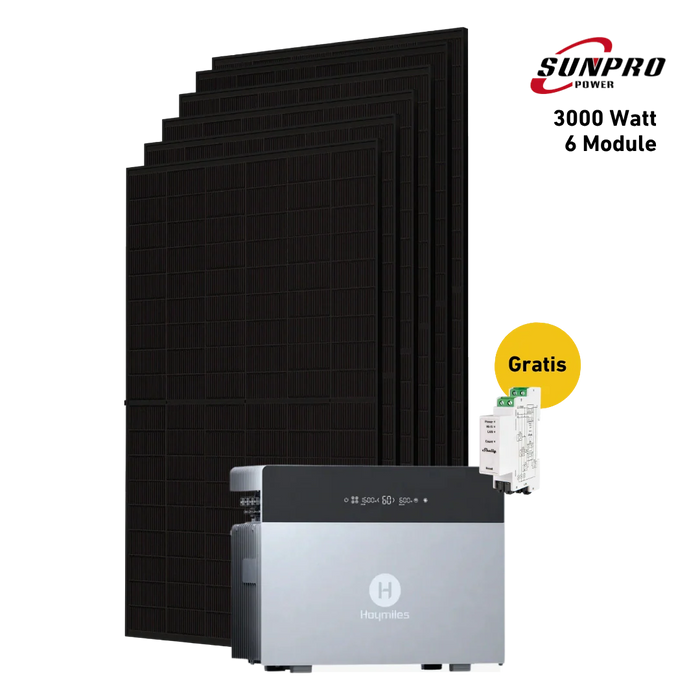 3000W Bifaziales Balkonkraftwerk-Komplettset mit Hoymiles HiBattery 4020X