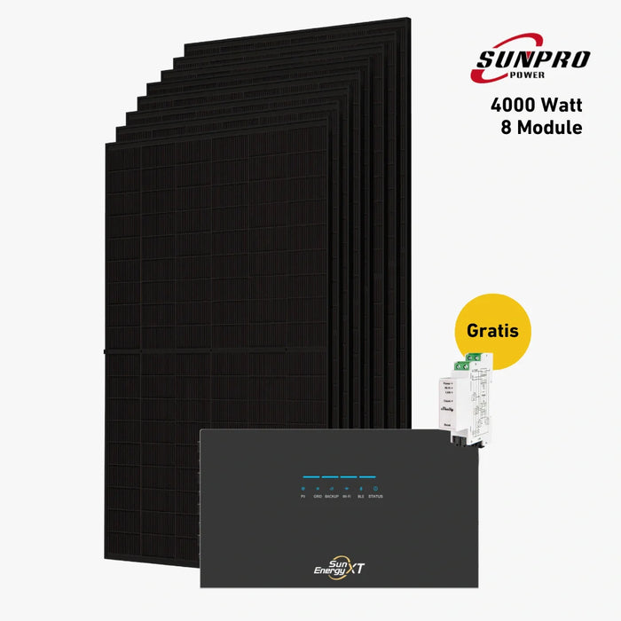 4000W Bifaziales Solarsystem mit SunEnergyXT 500 Pro Speicher