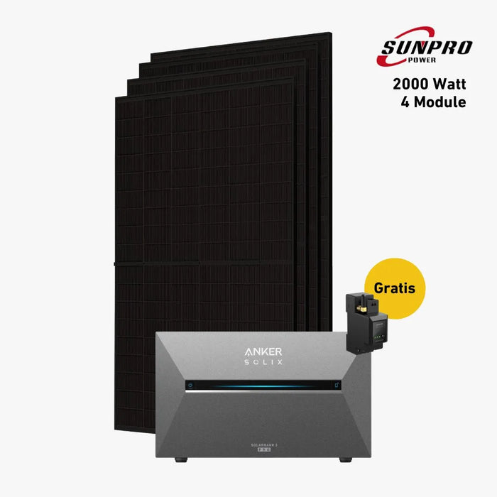 2000W Bifaziales Solarsystem mit Anker SOLIX Solarbank 3 E2700 Pro
