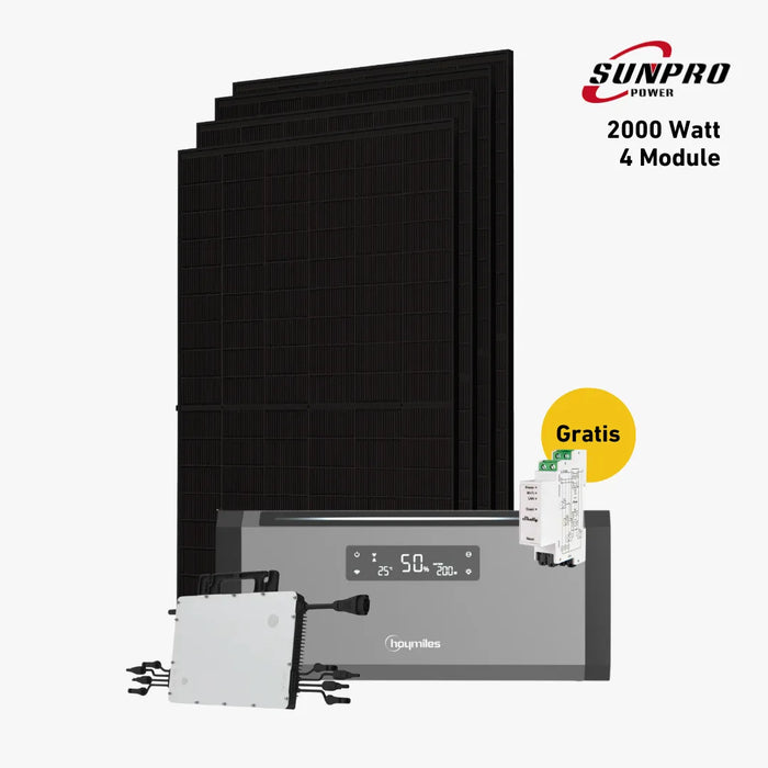 2000W Bifaziales Solarsystem mit Hoymiles HiBattery 1920Wh AC