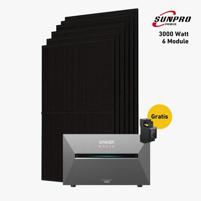 3000W Bifaziales Solarsystem mit Anker SOLIX Solarbank 3 E2700 Pro