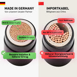 Premium Schuko-Anschlusskabel, 2m, Made in Germany, Hochwertiges Netzkabel