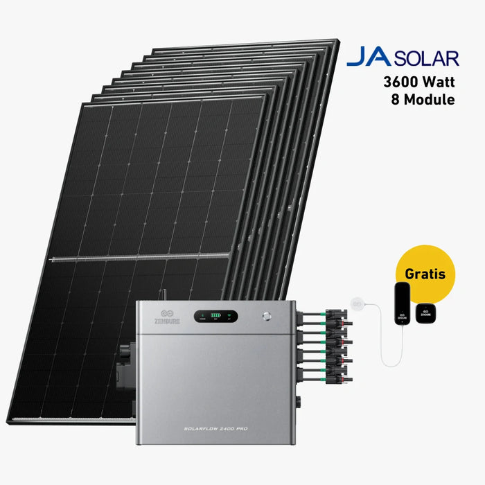 3600W Bifaziales Solarsystem mit Zendure SolarFlow 2400 Pro