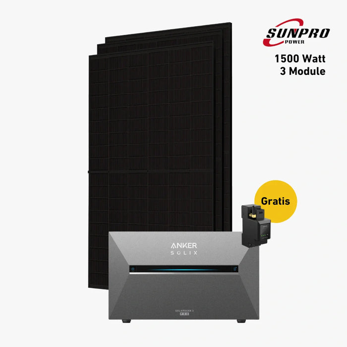 1500W Bifaziales Solarsystem mit Anker SOLIX Solarbank 3 E2700 Pro