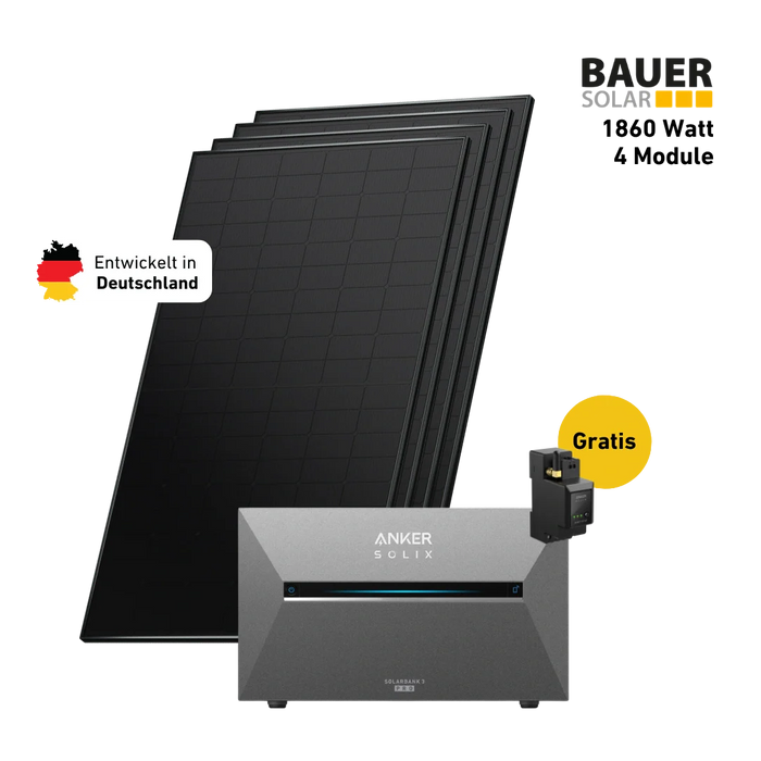 1860W Bifaziales Solarsystem mit Anker SOLIX Solarbank 3 E2700 Pro