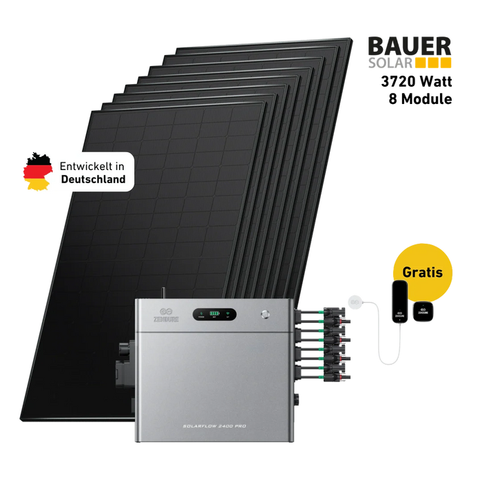 3720W Bifaziales Solarsystem mit Zendure SolarFlow 2400 Pro