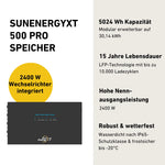 Max 1000 Bifazial Pro Solaranlage mit SunEnergyXT 500 Pro Speicher