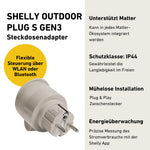 Shelly Outdoor Plug S Gen3 - Weatherproof Smart Wi-Fi Power Outlet